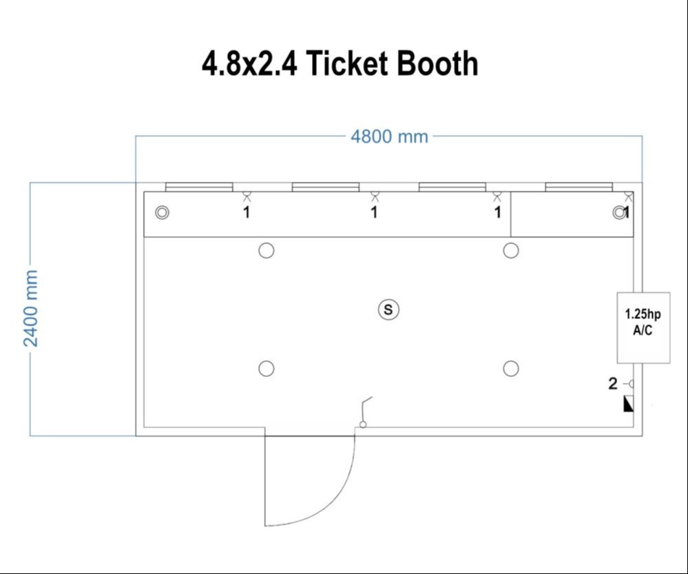 4.8x2.4 ticket booth